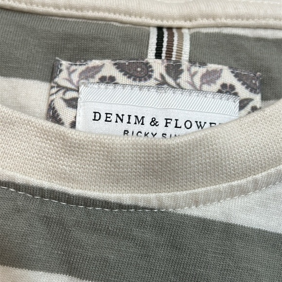 Denim & Flower Gray and White Striped Tee - Picture 5 of 6